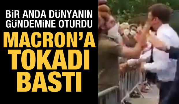 Fransa Cumhurbaşkanı Macron'a tokat atıldı, iki kişi gözaltına alındı... (VİDEO)