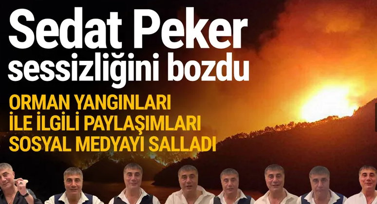 Sedat Peker paylaşımlarıyla geri döndü! Orman yangınları için dikkat çeken ifadeler