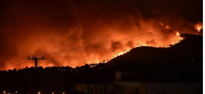 Yunanistan'da yangın: İnsanlar feribotlarla tahliye edildi