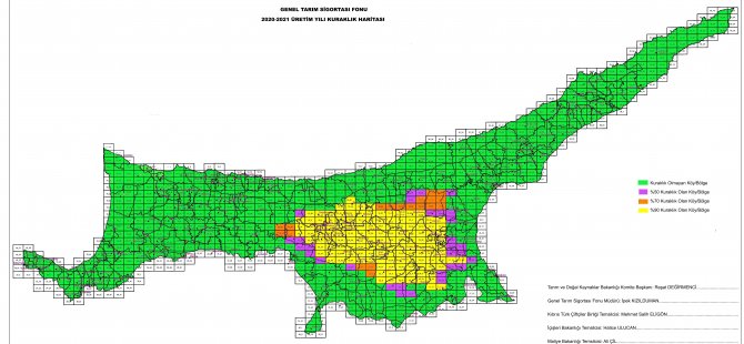 2020-2021 Üretim Yılı Kuraklık Haritası Yayınlandı: 61 Köy Kuraklık Zararı Kapsamında