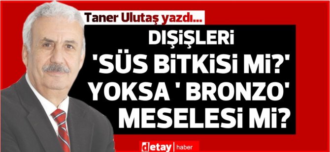 Taner Ulutaş yazdı... Dışişleri ‘Süs Bitkisi mi?’ yoksa ‘ Bronzo’ meselesi mi?