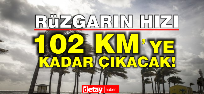 Dikkat rüzgarın hızı 102 KM'ye kadar çıkacak!