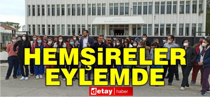 Kıbrıs Türk Hemşireler ve Ebeler Sendikası Başbakanlık önünde eylem yaptı