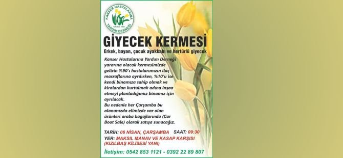 KHYD Çarşamba Günü Lefkoşa'da Kermes Düzenleyecek