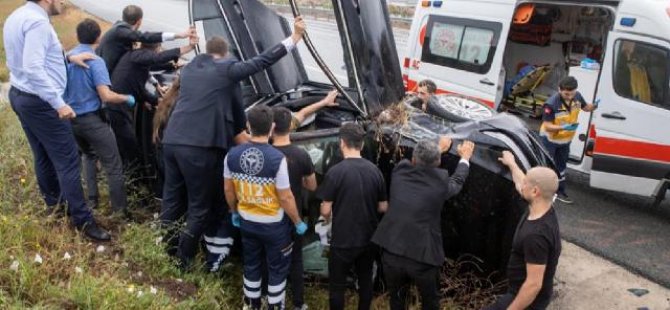 TBMM Başkanı Şentop'un koruma ekibi kaza yaptı