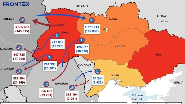 Frontex: 2.5 milyondan fazla Ukraynalı ülkesine geri döndü