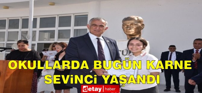 Ortaokul ve liselerde bugün karne sevinci yaşandı