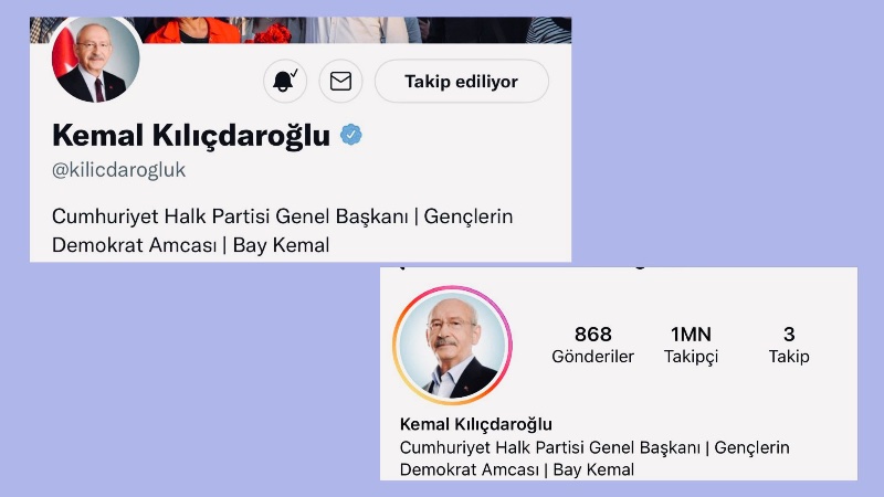 Kılıçdaroğlu, Erdoğan'ın 'Bay Kemal' hitabını Twitter ve Instagram Bio'suna ekleyerek sahiplendi!