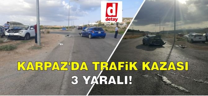 Karpaz'da trafik kazası, 3 Yaralı!