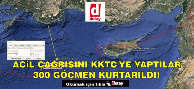 Kaş açıklarında bir bottan acil durum çağrısı gönderen 300 göçmen kurtarıldı