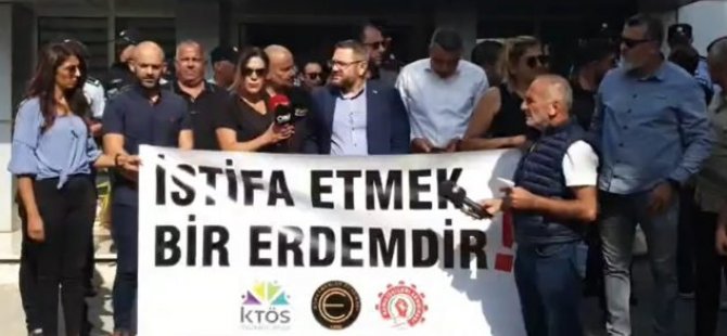 KTÖS, KTOEÖS ve Kamu-İş Milli Eğitim Bakanlığı Önünde Eylem Yaptı