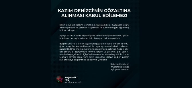 Keleşzade: Kazım Denizci’nin Gözaltına Alınması Kabul Edilemez!