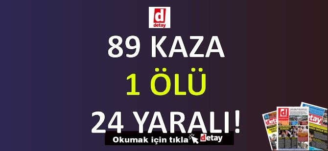 89 Kaza, 1 Ölü, 24 Yaralı!