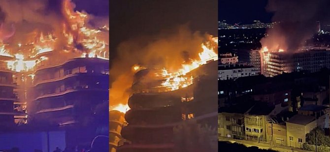 İzmir’de lüks sitede yangın!