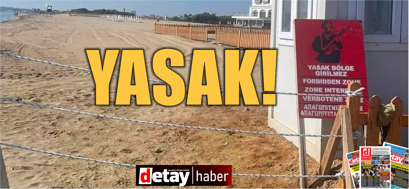 Mağusa'da sahile şerit çekildi, girmek yasaktır tabelası kondu