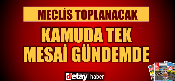 Meclis toplanacak... Kamuda tek tip mesaiye geçilmesi gündemde...