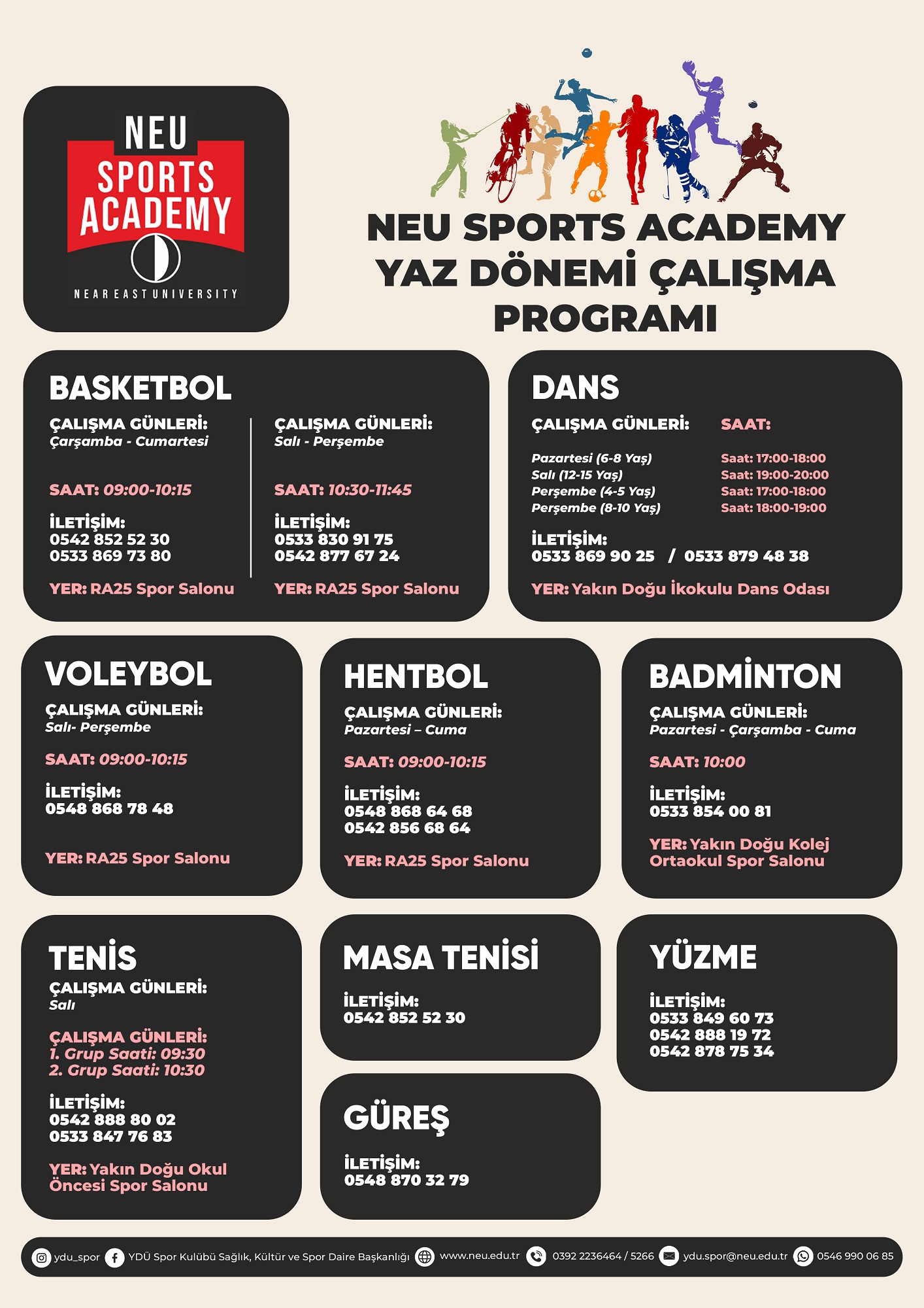 NEU Sports Academy, 6-15 Yaş Grubu İçin Dokuz Branşta Yaz Eğitimlerine Başlıyor