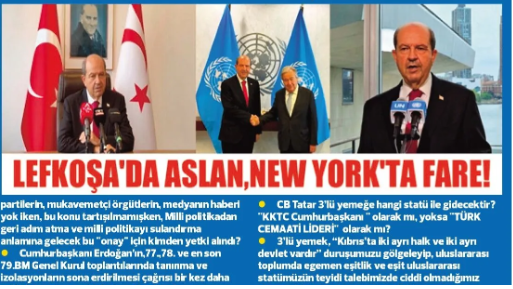 Volkan'dan Tatar'a "Lefkoşa'da Aslan New York'ta Fare!"