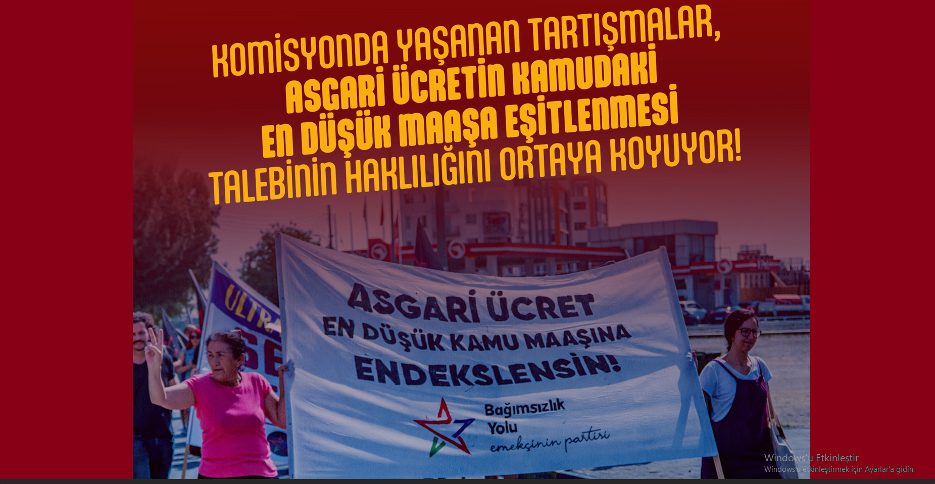 BY: Asgari Ücret Kamudaki En Düşük Maaşa Eşitlenmeli