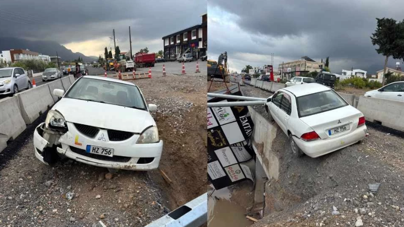 Girne'de 65 yaşındaki sürücü, karşıdan gelen aracın uzun farları nedeniyle kaza yaptı!