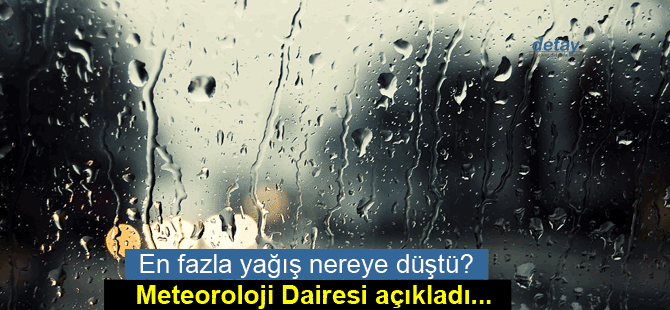 En fazla yağış nereye düştü?