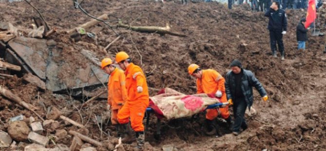 Çin’de toprak kayması