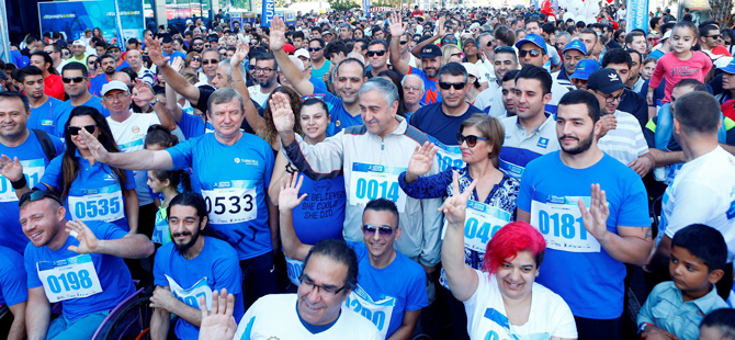 Lefkoşa caddeleri maraton ile renklendi