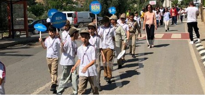 Trafikte farkındalık yaratmak amacıyla Lefke’de yürüyüş düzenlendi