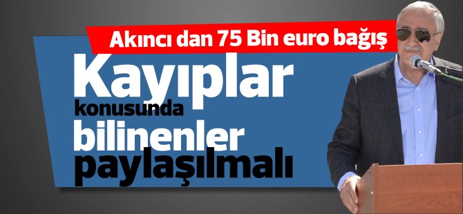 Akıncı’dan KŞK’ya 75 bin Euro bağış