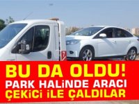 Lefkoşa'da park halindeki aracı çekici ile çaldılar, koltuklarını da söktüler!