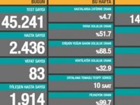 Türkiye'de Son 24 saat: 2 bin 436 yeni hasta, 83 can kaybı; 1914 kişi iyileşti