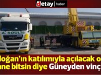 Pandemi hastanesi için  güneyden vinç geldi