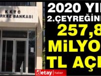 2020 yılı ikinci çeyreğinde 257,8 milyon TL açık