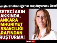 Gazeteci Ayşemden Akın hakkında Ankara Cumhuriyet Başsavcılığında soruşturma