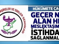 Hemşireler ve Ebeler Sendikasın'dan Hükümete çağrı