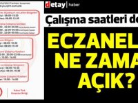 Eczanelerin çalışma saatleri değişti…Nerede,ne zaman açık?