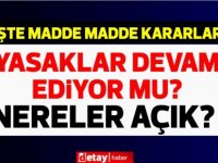 Sokağa çıkma yasaklarında değişiklik