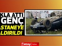 Offroad yapan gençler araçlarıyla takla attı