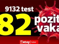 9132 test yapıldı, 51'i yerel 82 pozitif vaka