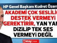 HP Genel Başkanı Kudret Özersay:"Rektörler açıklaması" kurumsal değil olsa olsa Rektörlerin şahsi görüşleri olarak okunmalıdır