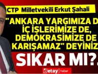 Şahali:"Ankara yargımıza da, iç işlerimize de, demokrasimize de karışamaz" deyiniz! Sıkar mı?