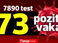 Toplam 7890  test yapıldı, 54'ü  yerel 73 pozitif vaka