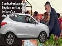 Akıncı eşi ile birlikte açık pazarda alış veriş yaptı