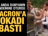 Fransa Cumhurbaşkanı Macron'a tokat atıldı, iki kişi gözaltına alındı... (VİDEO)