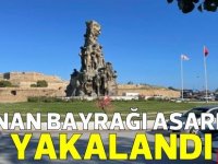 Gazimağusa Anıt Çemberine Yunan  Bayrağı Asmaya Çalışan Rum Yakalandı