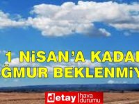 1 Nisan'a Kadar Yağmur Beklenmiyor