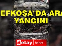 Lefkoşa Hamitköy'de park halindeki araç yandı!