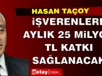 Taçoy: İşverenlere Aylık 25 Milyon TL'lik Katkı Sağlanacak