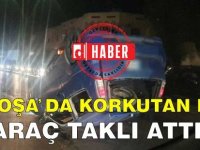 Lefkoşa'da Korkutan Kaza! Araç Takla Attı