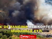 Lefke çöplüğündeki yangına helikopter müdahale etti